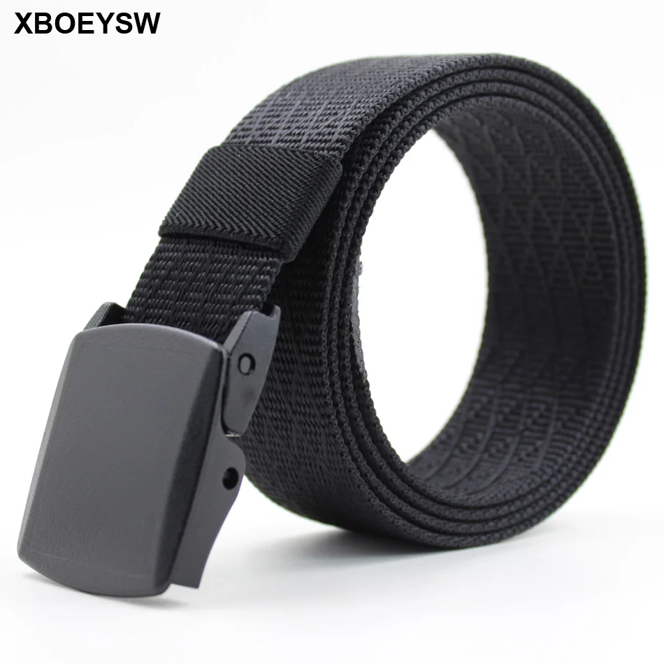XBOEYSW Hexagon Embroidered Nylon Belt With POM Buckle Sports Belts For