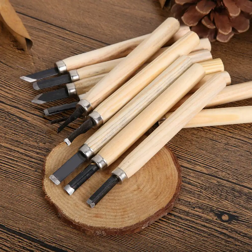 Высокое качество 12 шт./лот нож по дереву DIY Инструменты для резьбы по дереву ручная резьба по дереву долотом