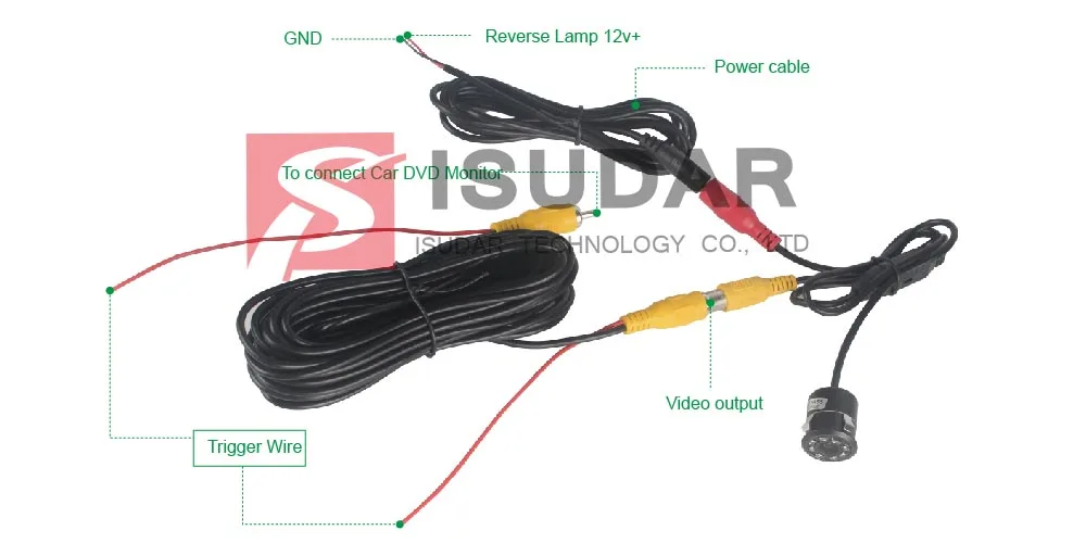 Isudar камера заднего вида для авто парктроник зеркало заднего вида с видеорегистратором и камера DC 12V ударопрочный помехоустойчивый