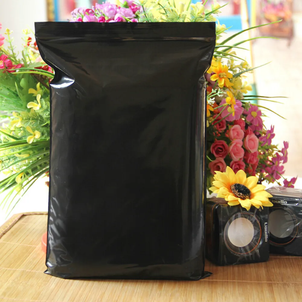 

Wholesale 33*45cm Black Self Seal Zipper Lock Retail Plastic Storage Packing Pouches Resealable Ziplock Package Poly Bags