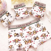 Лидер продаж 4 шт./лот, трусы-боксеры для мальчиков, детское нижнее белье из хлопка детские трусы От 2 до 10 лет дышащее нижнее белье с мультяшными обезьянками для малышей нижнее белье для детей u013