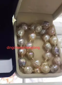

free shipping >>>>noble jewelry Natural 12-14mm baroque keshi pearl bracelet