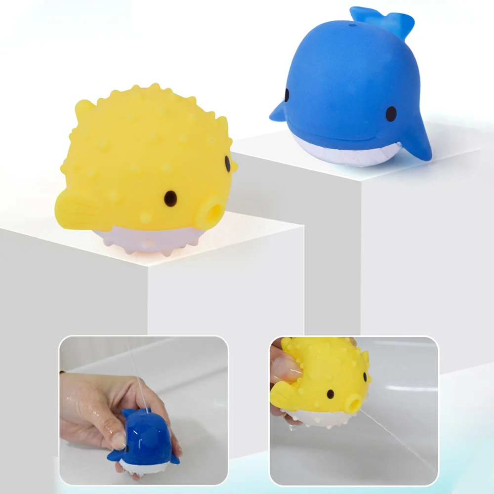 MrY 8 Pcs Silicone Baby Bath Toys Set Sprinkler Bathroom Water Spray Squeeze Toys Soft Rubber  Fishing Toys Play Animals Bath