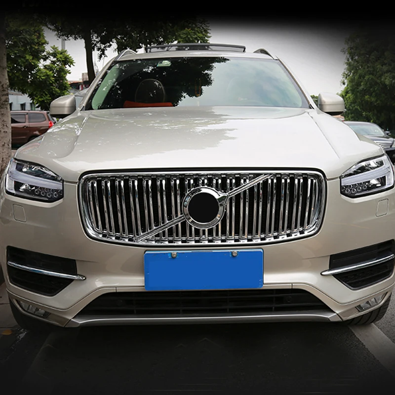 

For Volvo XC90 2015 2016 2017 2018 ABS Chrome Front Center Grille Grill Cover Trim 2pcs Car Styling Accessories
