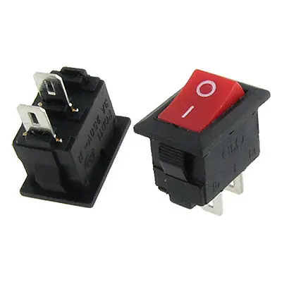 10 шт. AC 250 В 3A 2 Pin SPST ВКЛ/ВЫКЛ положения Мини лодка кулисный переключатель красная