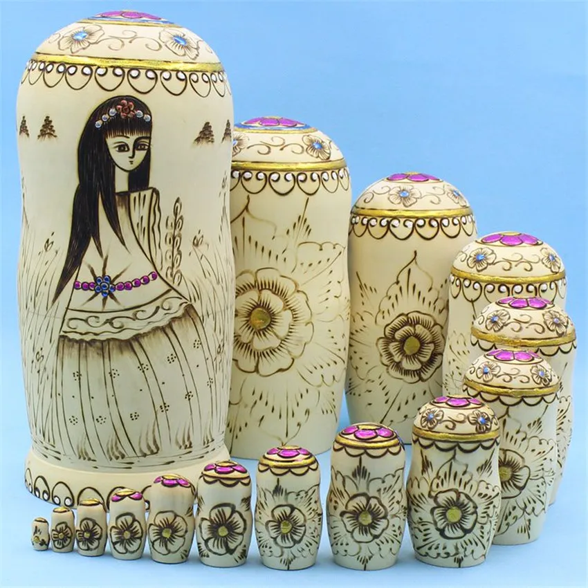Высший сорт 15 слойная сухая липа русские куклы этнические ремесла Обучающие игрушки деревянные матрешки гнездышки L30