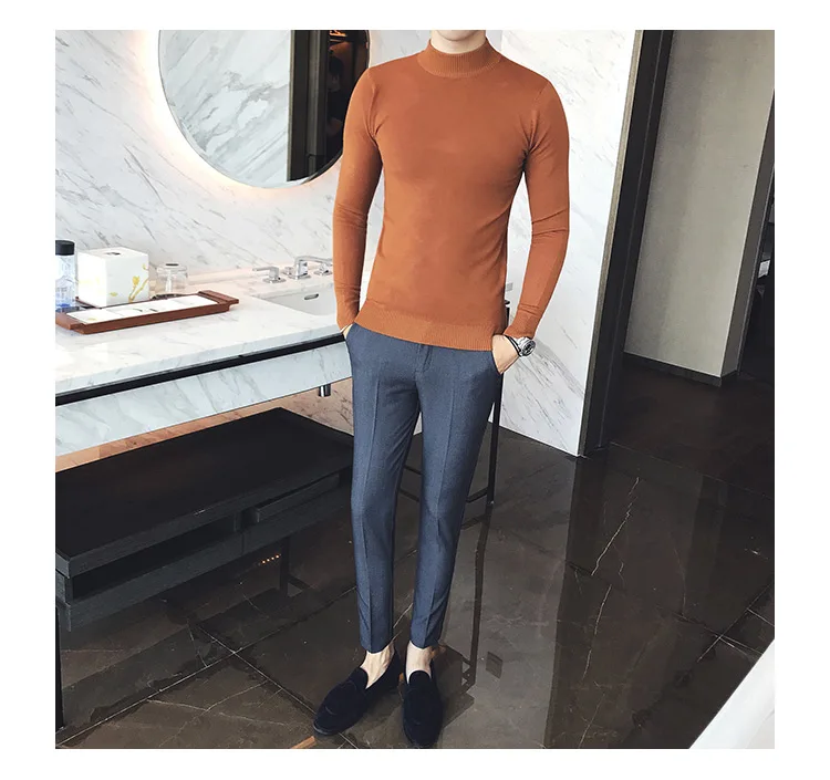 best sweaters for men MRMT 2022 Brand Autumn New Knitting Men's Sweater Pullover for Male Half High Collar  Sweater sweater crewneck