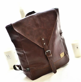 

stacy bag hot sale high quality new arrival men backpack male PU leather vintage backpack student school bag preppy style bag