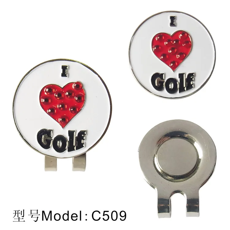 Зажим для гольфа со съемным магнитным мячом для гольфа маркер Сердце шаблон для Аксессуары для гольфа сборные шариковые маркеры