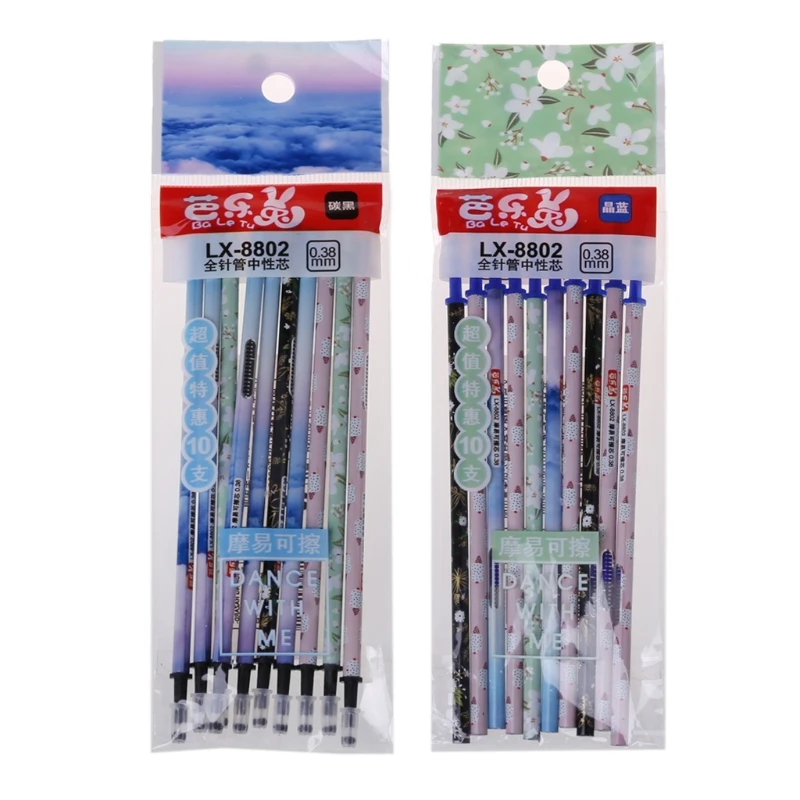 

10Pcs/Set Pen Refill 0.38mm Erasable Gel Ink Pen Refills Magic Writing Study Office Supply Stationary