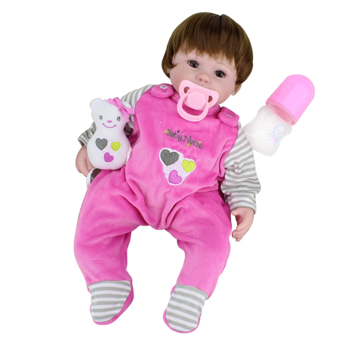 

45cm Lifelike Reborn Baby Doll Silicone Fake Newborn Baby Doll Toy for Girl Christmas Gift