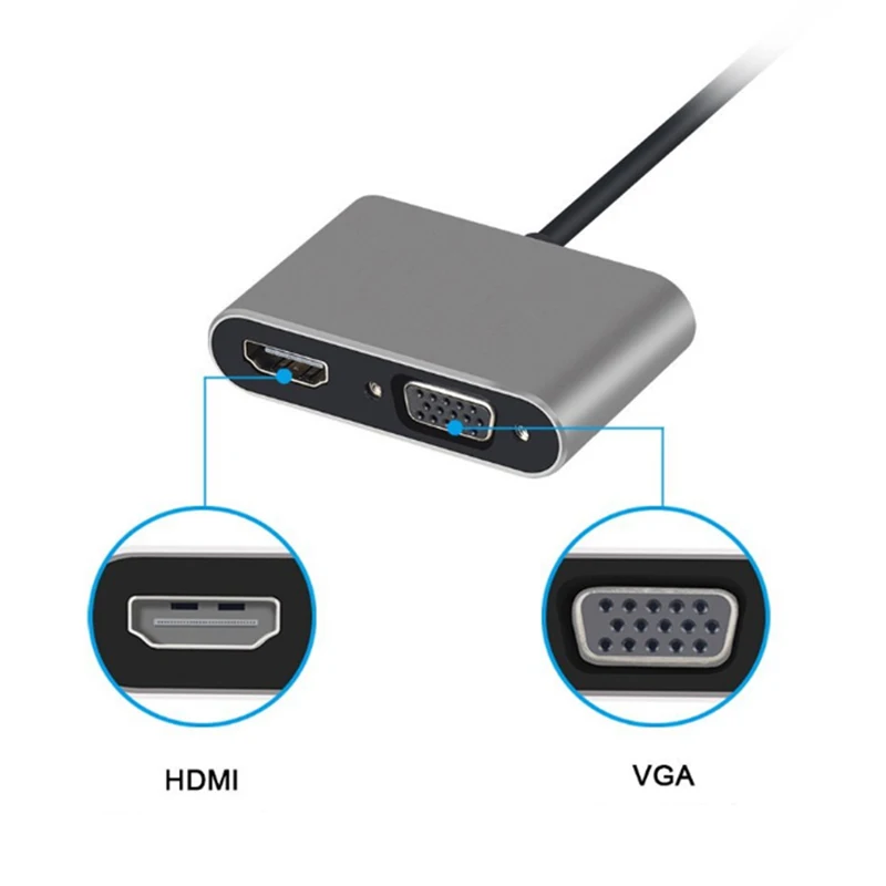 USB C type адаптер HDMI VGA 4 K 60Hz 2 в 1 3 конвертер кабель для ноутбука Apple Новый Macbook Google