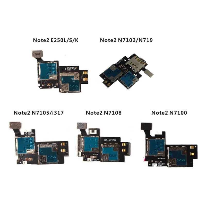 Для samsung Galaxy Note2 E250L S K N7102 N719 N7105 i317 N7108 N7100 Micro SD sim-карта лотка Слот держатель считывателя кабель