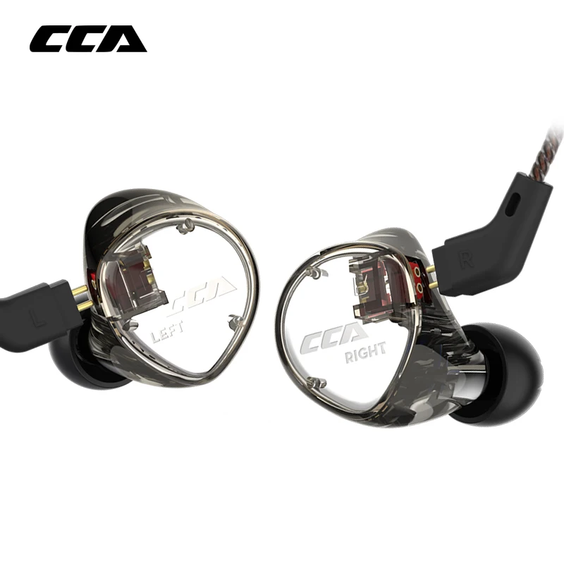 CCA C04 1BA+ 1DD гибридные наушники-вкладыши HIFI DJ Monito спортивные наушники для бега с 2 приводами, гарнитура, съемный 2-контактный кабель