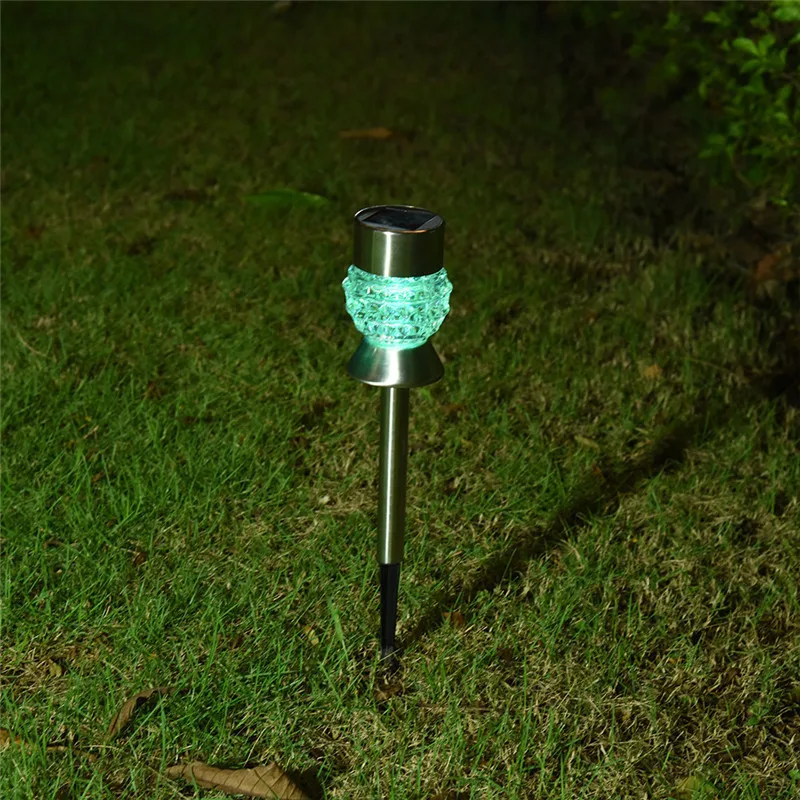 New Pineapple Style Stainless Steel LED Outdoor Solar Lawn Lamp Waterproof Color Changeable Garden Lawn Lights 10pcs