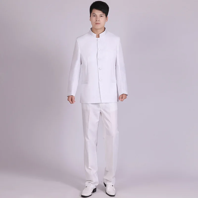(Jacket+Pants) XXS XL Black And White Chinese Style Men's