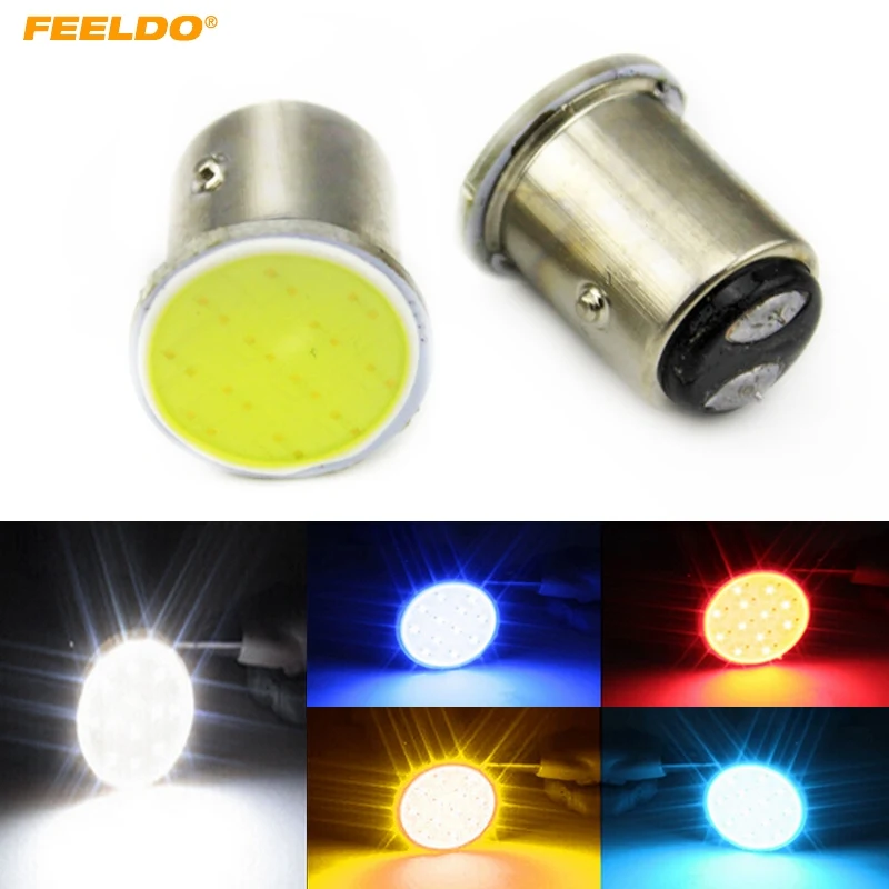 

FEELDO 100Pcs Car 1157 BAY15D S25 COB 12SMD 12LED Tail Signal Backup Stop Brake LED Light Bulbs #FD-5362