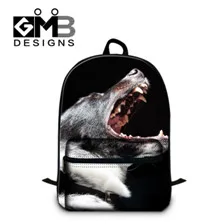 angry dog design cotton backpack
