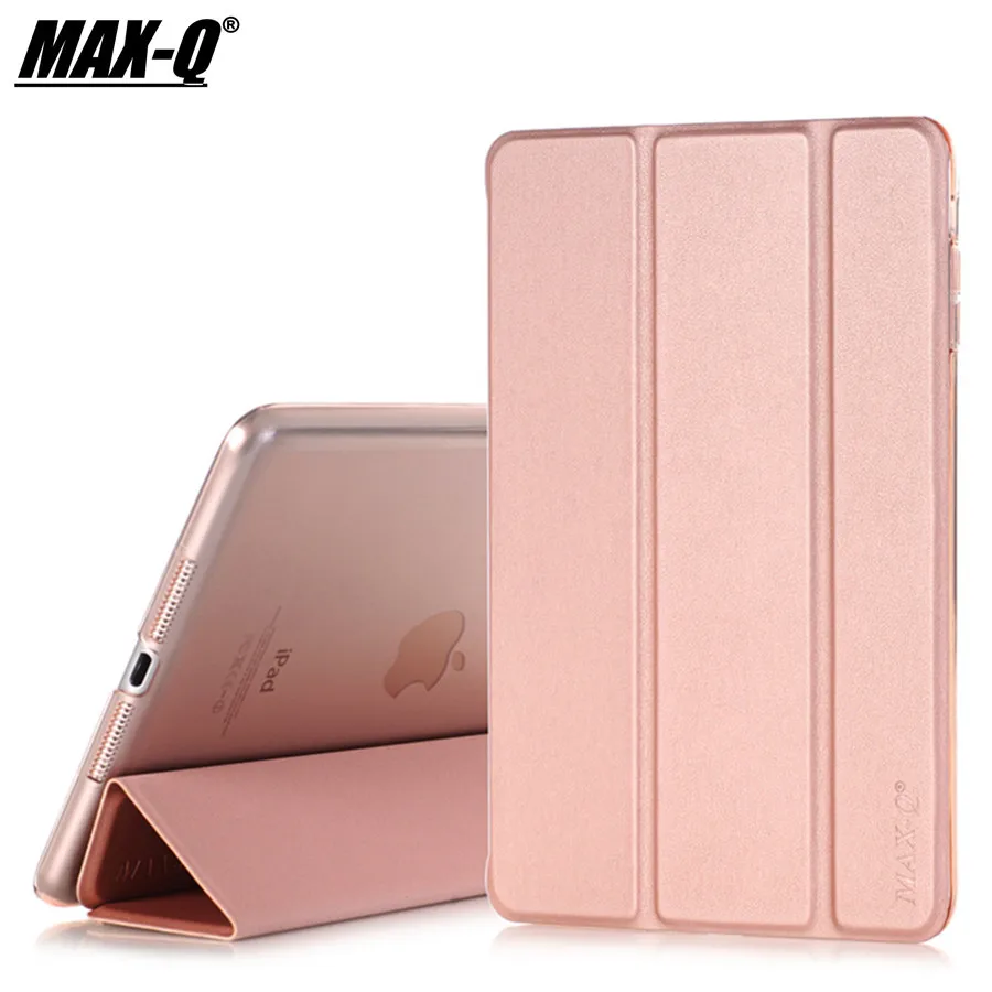 

Case for Apple iPad mini 1/2/3, MAX-Q Color PU Transparent Back Ultra Slim Light Weight Trifold Smart Cover Case for iPad Mini 2