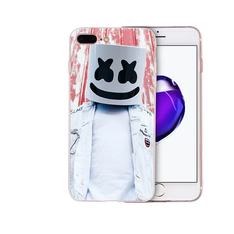 Мягкий силиконовый DJ Marshmello чехол для телефона marshmallow для iPhone 6 7 8 6s plus shell X XR XS MAX cover 5 5S se для TPU Apple Coque