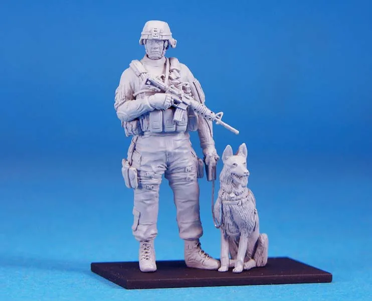 1/35 Resin Figure Model Kits  US K9 with the Handler Unassembled unpainted