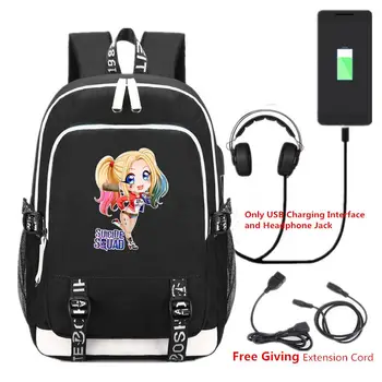 

Harley Quinn Backpack Unisex Shoulder Travel Laptop Bags Cartoon Kids Teens School Bags Bookbag Mochila Gift