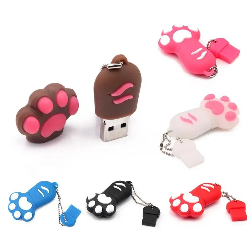 Kawaii Cat Claw Модель ПВХ 16GB Флешка высокоскоростная флеш-диск USB 2,0 U дисковая карта памяти