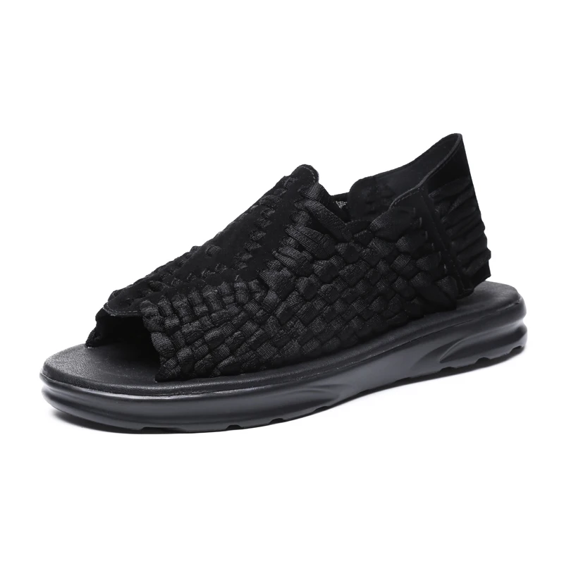 BVNOBET/Новинка; летние мужские сандалии; дышащая мужская обувь в стиле пэчворк; дышащая обувь для ходьбы; пляжные мужские сандалии; Pria - Цвет: Черный