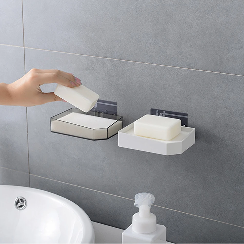 Bathroom Shower Soap Box Dish Storage Plate Tray Holder Case Suction Dispensers