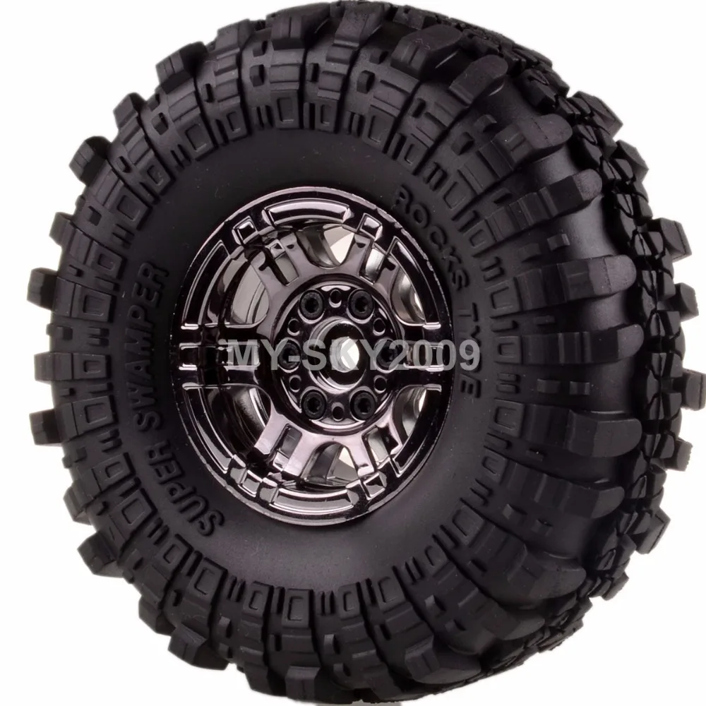 1:10 RC Rock Crawler Beadlock Wheels & Supper Swamper Tires For Gmade D90 SCX10 