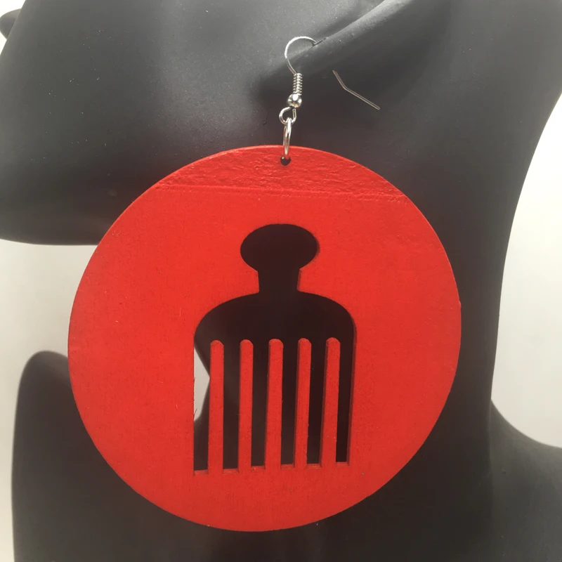 

Free Shipping! 8cm Pick Comb Wooden Earrings can mixed 3 colors