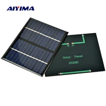 AIYIMA 2Pcs 1.5W 12V Solar Panels DIY Solars Panel Polysilicon Panels Flexible Solar Power Bank Charger 115x90MM