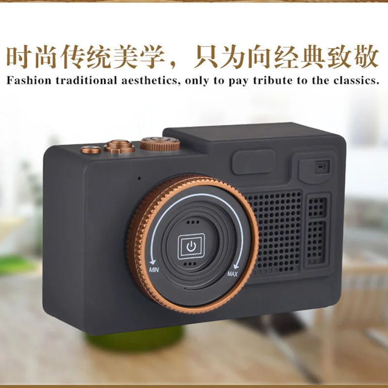 

Portable Bluetooth speaker model of retro original sound camera wooden speaker outdoor multi-functional stereo Bluetooth speaker