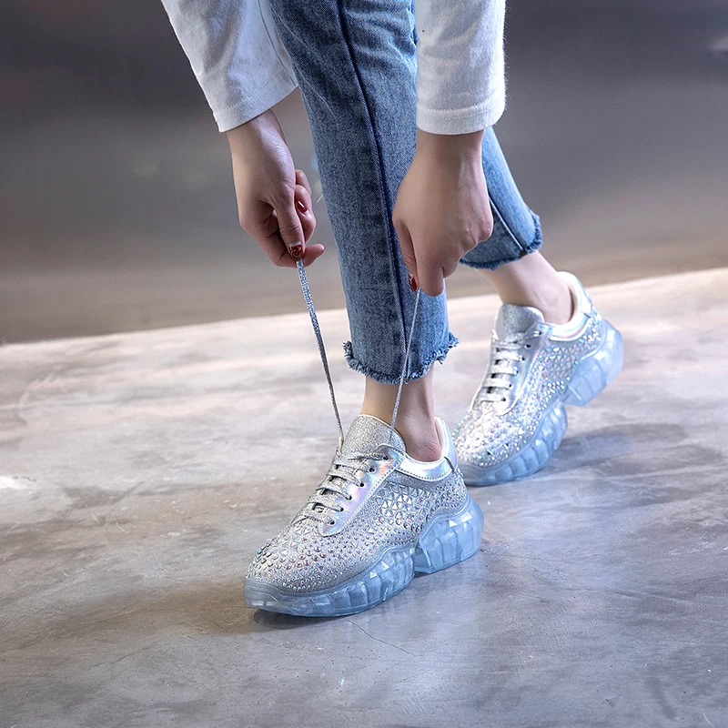 JELLYFOND Rhinestone Sneakers Women Platform Sneakers Luxury Casual Shoes Woman Chunky Trainers Ladies Dad Shoes Tenis Feminino JELLYFOND Rhinestone Sneakers Women Platform Sneakers Luxury Casual Shoes Woman Chunky Trainers Ladies Dad Shoes Tenis Feminino