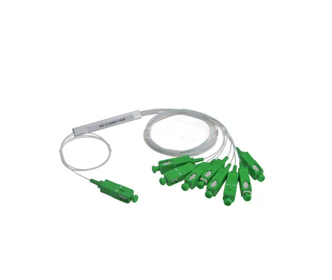 SCAPC MINI PLC 1X8 Single mode Fiber Optical splitter FTTH PLC Steel tube type SCAPC 1x8