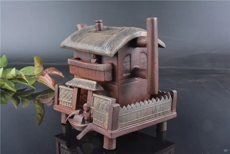 

Unique in the east Old QingDyansty Chinese Handcraft YiXing Zisha Teapot, Cabin shape,with mark,Free shipping