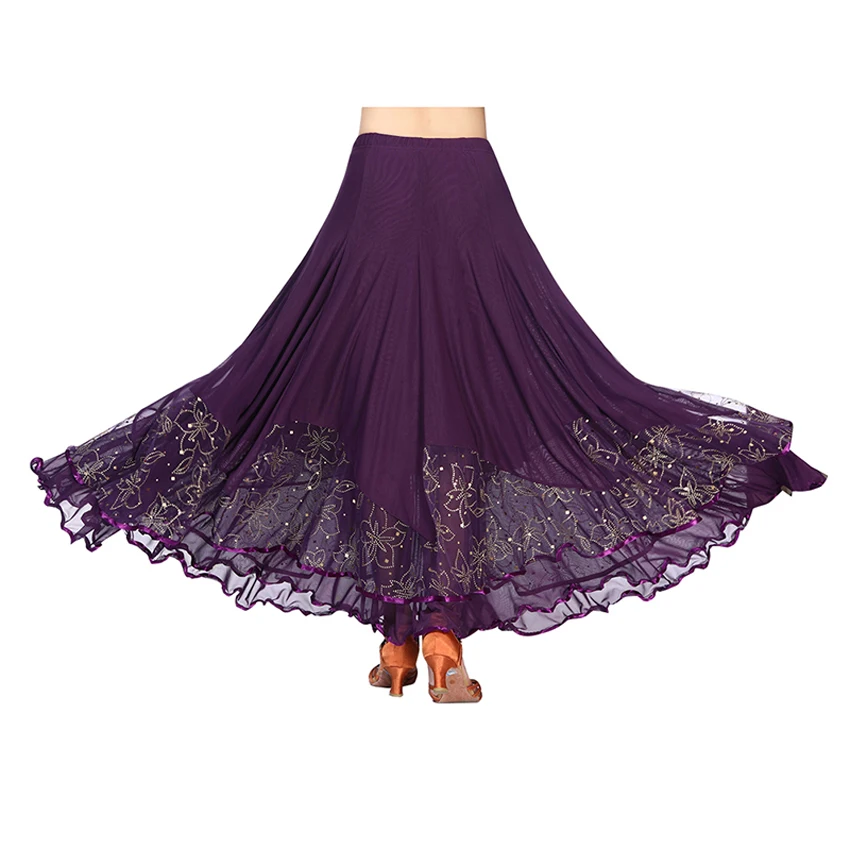 Юбка для бальных танцев, длинная юбка с подолом, элегантная Современная юбка макси для танцев, женские костюмы для латинских танго