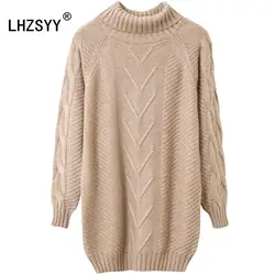 Lhzsyy Осенне-зимняя обувь Новый высокого воротника кашемировый свитер свободные мягкие модные толстые Для женщин Свитеры для женщин