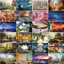 Персонажи аниме Деревянный Пазл 1000 деталей ersion бумажная головоломка белая карточка взрослые детские развивающие игрушки