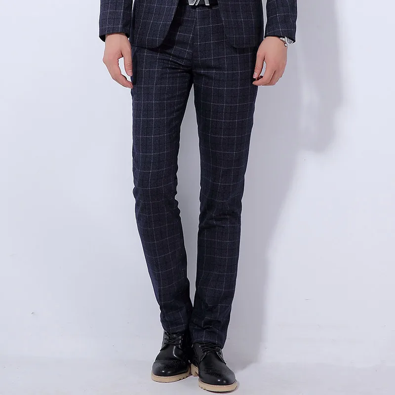 2018 Pure Color Plaid Men's Suit Pants 28 29 30 31 32 34 36 Blue Gray Red Fashion Business Casual Men Pants Slim and Comfortable 2018 Pure Color Plaid Men's Suit Pants 28 29 30 31 32 34 36 Blue Gray Red Fashion Business Casual Men Pants Slim and Comfortable