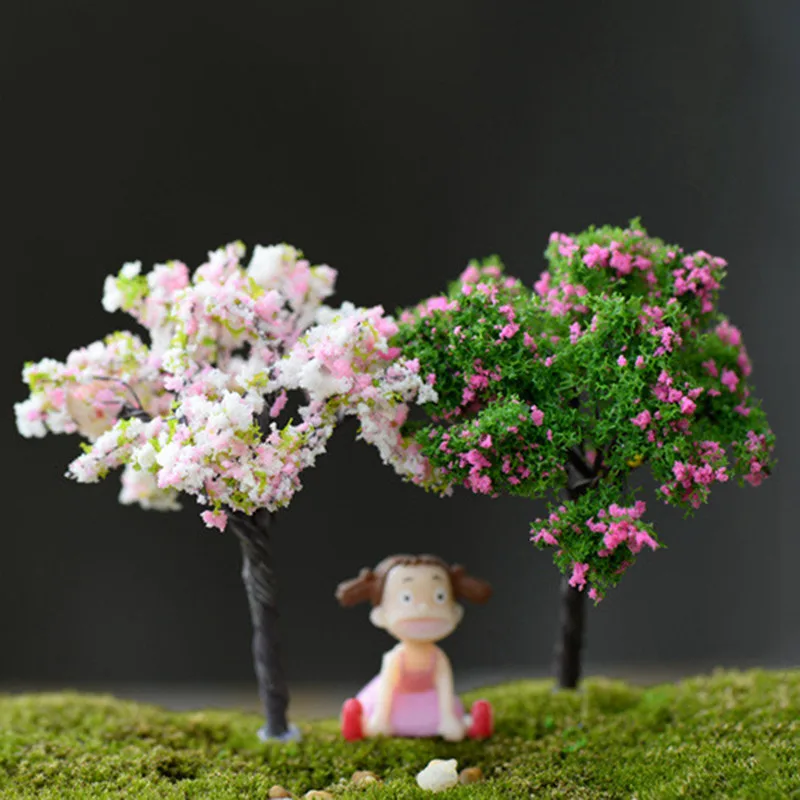 Mini Tree Fairy Garden Decorations Miniatures Micro Landscape 14 Styles Resin Craft Bonsai Figurine Garden Terrarium Accessories