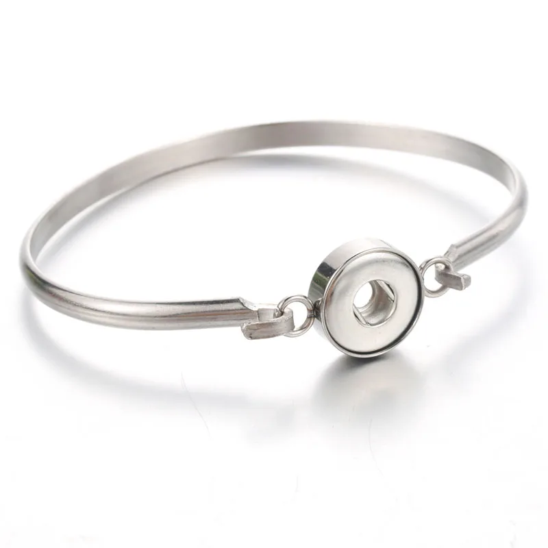

Removable Snap Bracelet Silver Color Jewelry 12mm Snaps Button stainless steel Chain Bracelet charm bracelet Snap Jewelry women