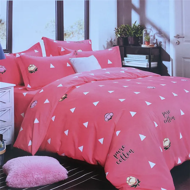 4pcs Plant Cashmere Cotton Bedding Sets Home Decoration Textile Soft