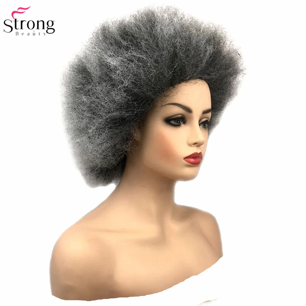 StrongBeauty Jumbo афро парик синтетические волосы розовый/желтый Клоунский парик косплей Хэллоуин