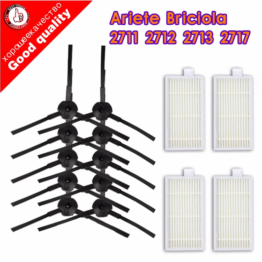 

10pcs side brush+4pcs filter Hepa for ILIFE V5S PRO V5 ROBOT Vacuum Cleaner parts accessories