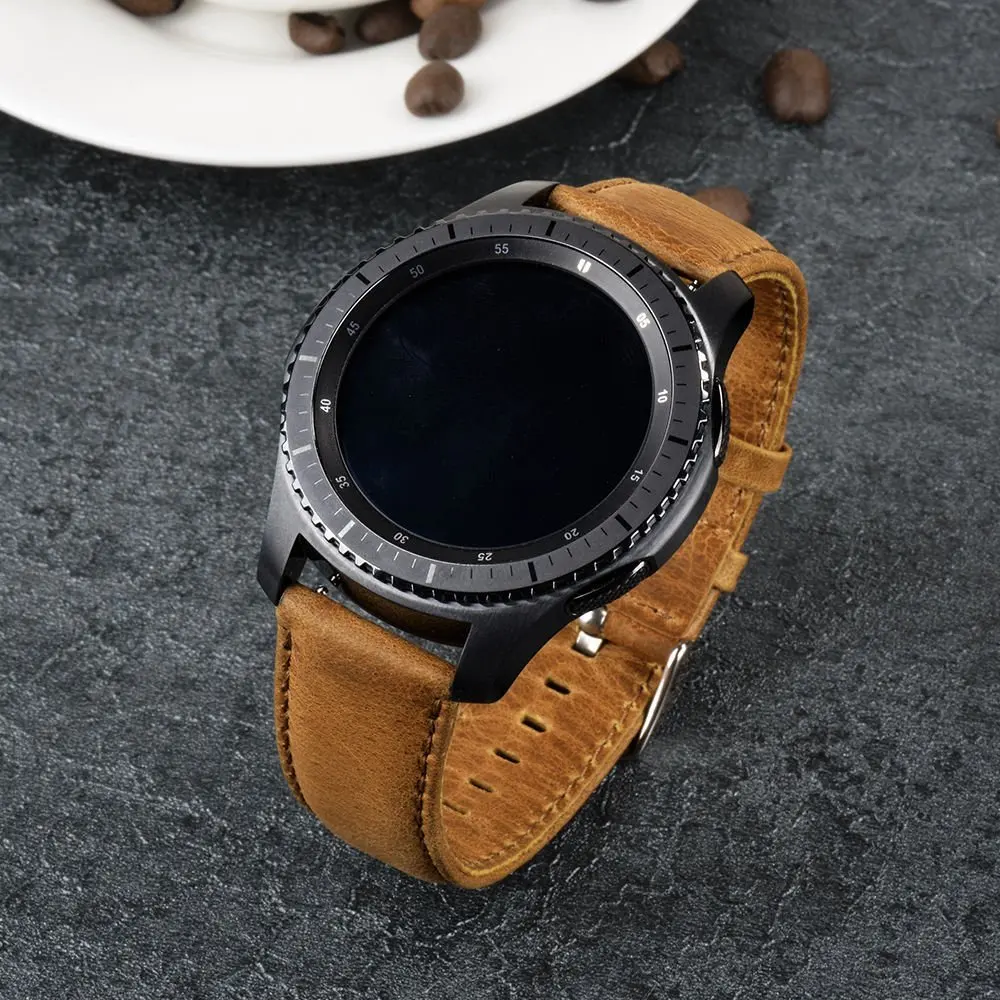 BEAFIRY 22 мм 20 мм ремешок для часов Crazy Horse коричневые кожаные ремешки для часов Ремешки для часов для samsung galaxy Watch 42 мм 46 мм Ticwatch2