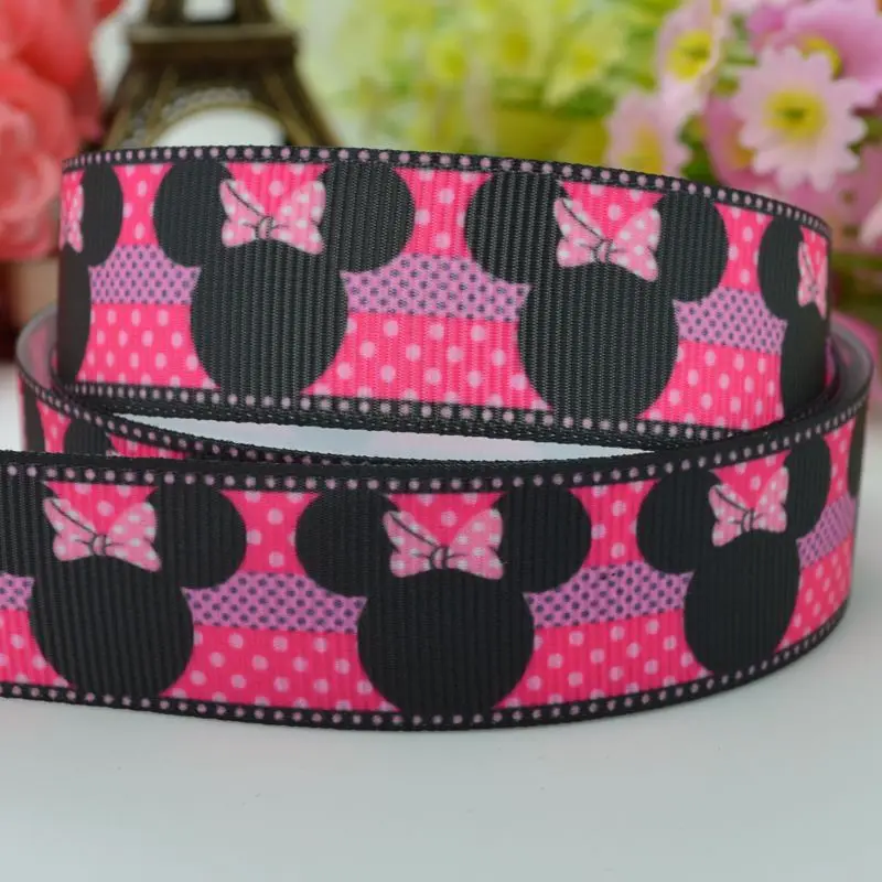DUWES 7/8 "22 мм 2 5 10 20 50 ярдов Минни мультфильм напечатанный grosgrain лента бант для