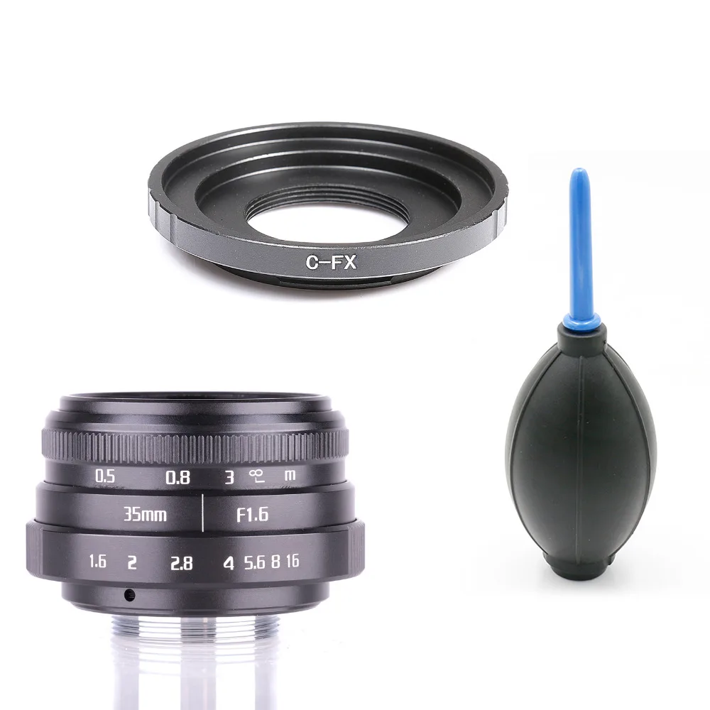 

fujian 35mm f1.6 C mount camera CCTV Lens II +Macro for Fuji Fujifilm X-Pro1 (C-FX) + mini Blowing