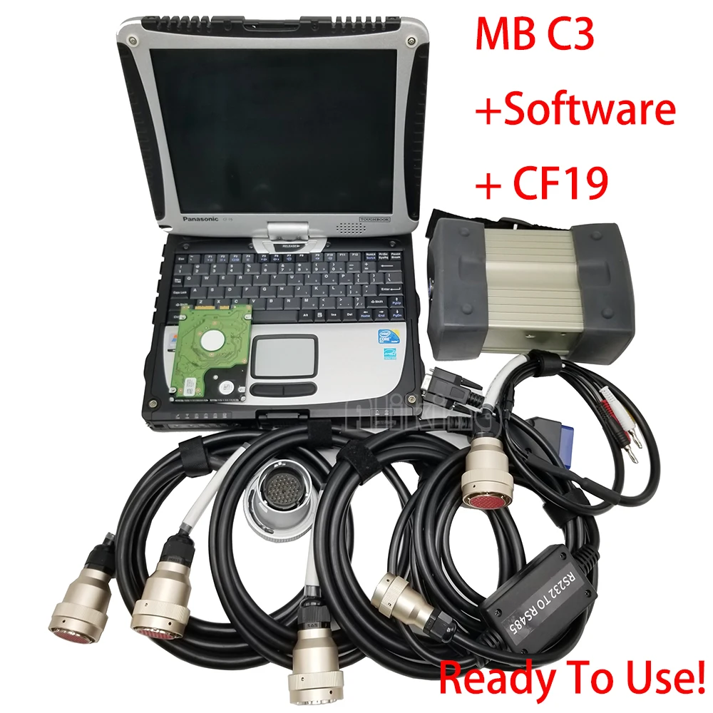 KING-NEW-MB-STAR-C3-DIAGNOSTIC-TOOL-WITH-SOFTWARE-AND-FOR PANASONIC-CF19-TOUGHBOOK-COMPLETE-READY-TO-USE