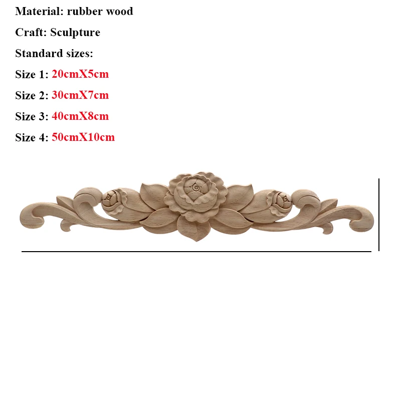 Wood Carved Decal Corner Frame Doors Furniture Woodcarving Decorative Wooden Figurines Craft Long Applique Decoration ornament crafts wooden figurine crafts wood figurines